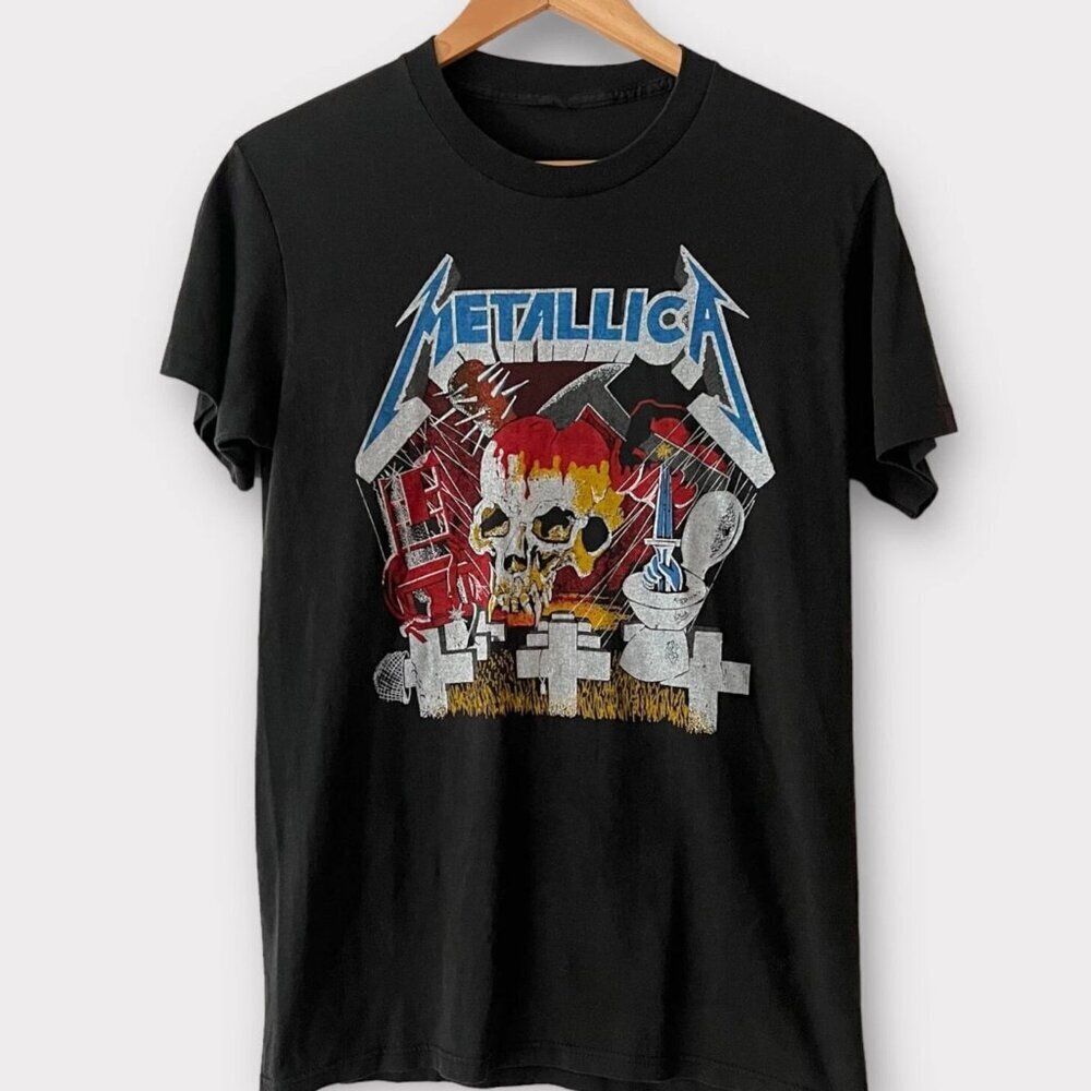 1987 Metallica Garage Days Tour Band Rock Heavy Metal Tee Shirt 80s .